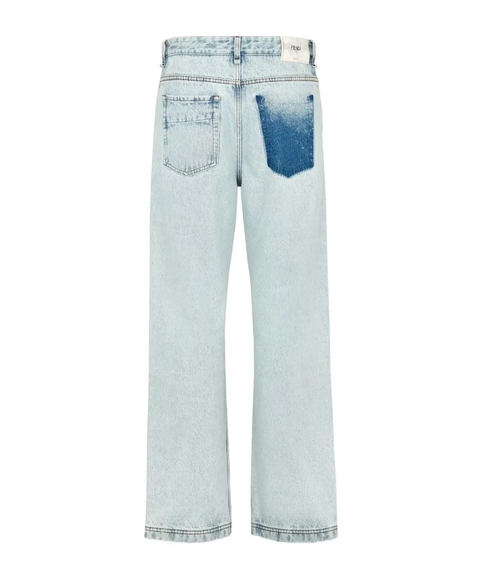 Logo Patch Straight-Leg Jeans