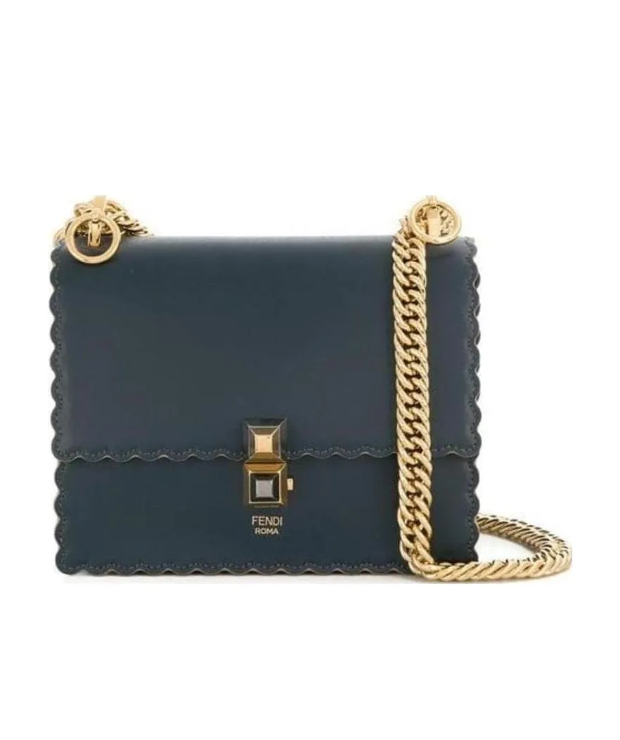 Kan I Fan Leather Shoulder Bag