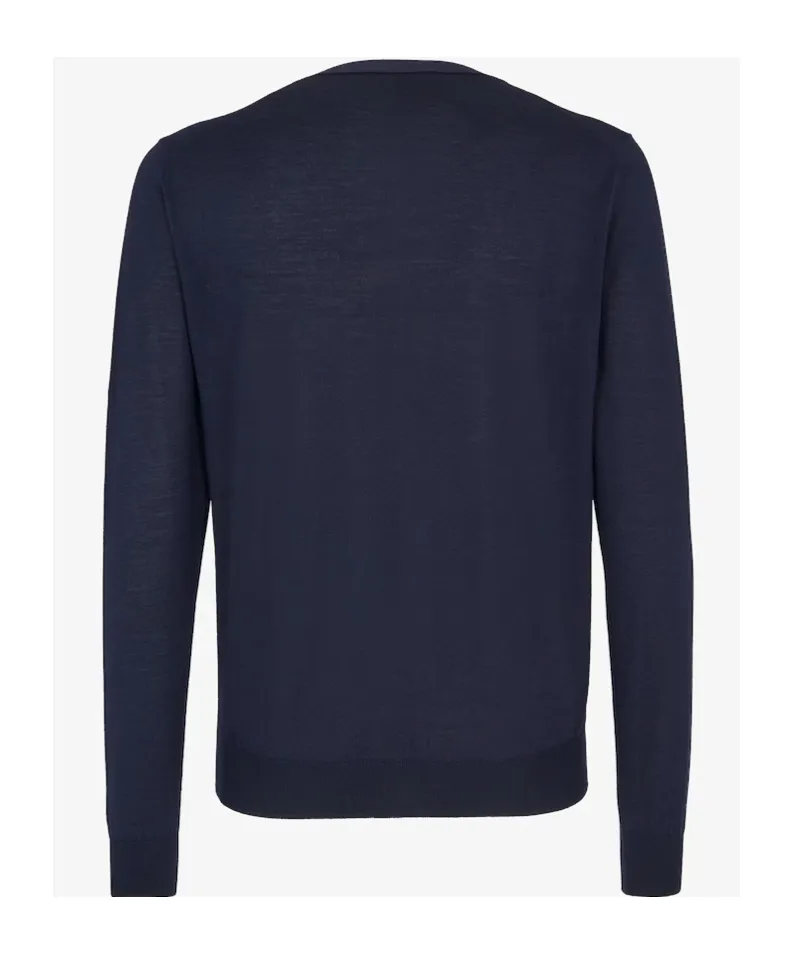 Ff Embossed V-Neck Buttoned Cardigan