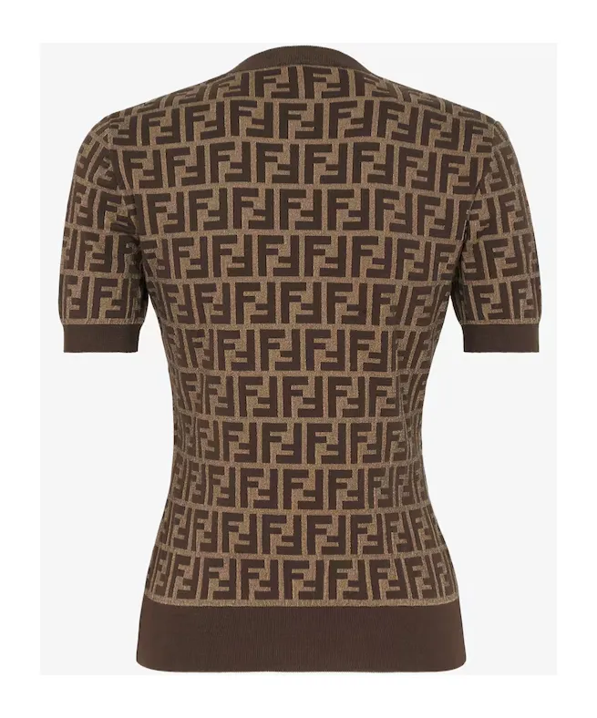 Ff Jacquard Short Sleeved Crewneck Jumper