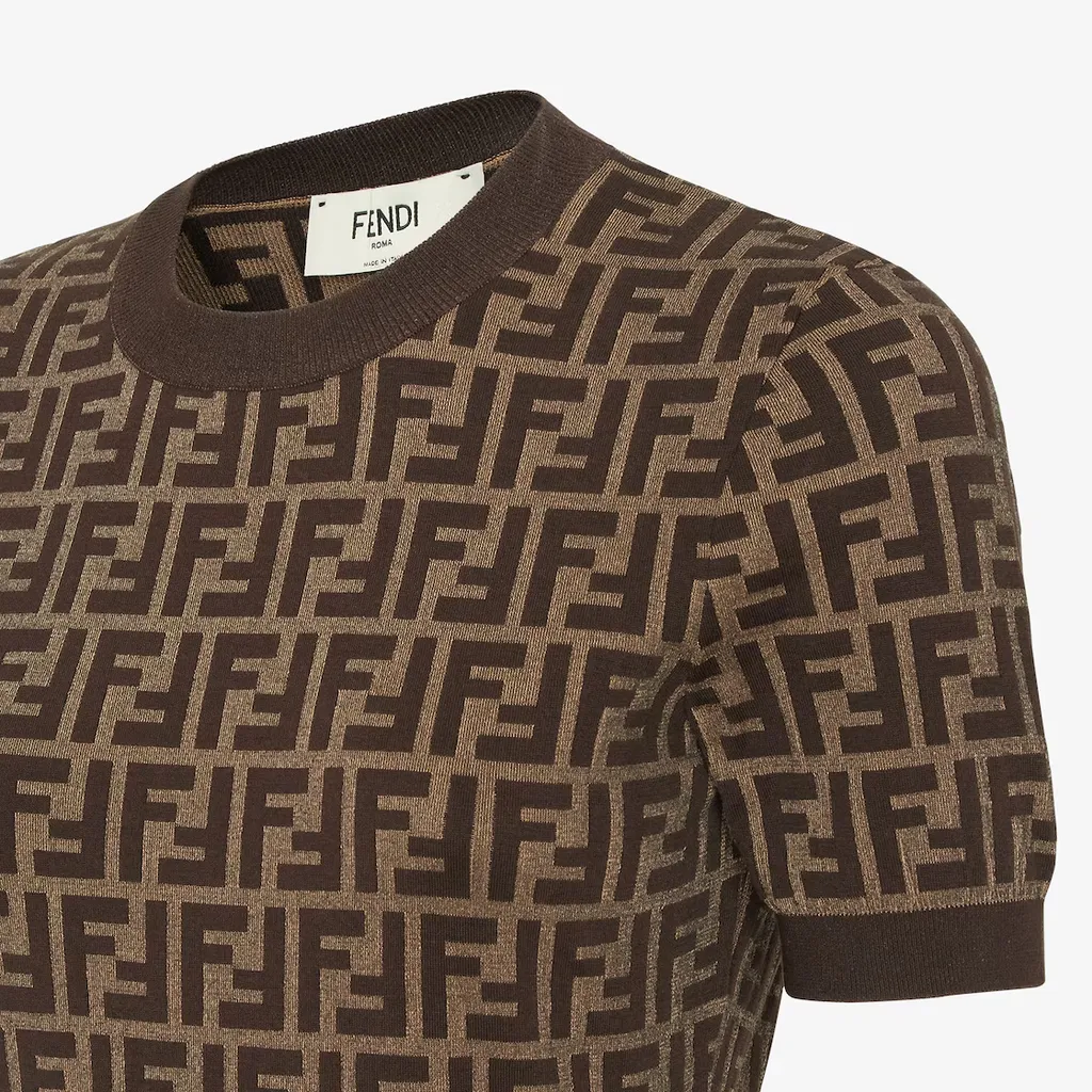Ff Jacquard Short Sleeved Crewneck Jumper