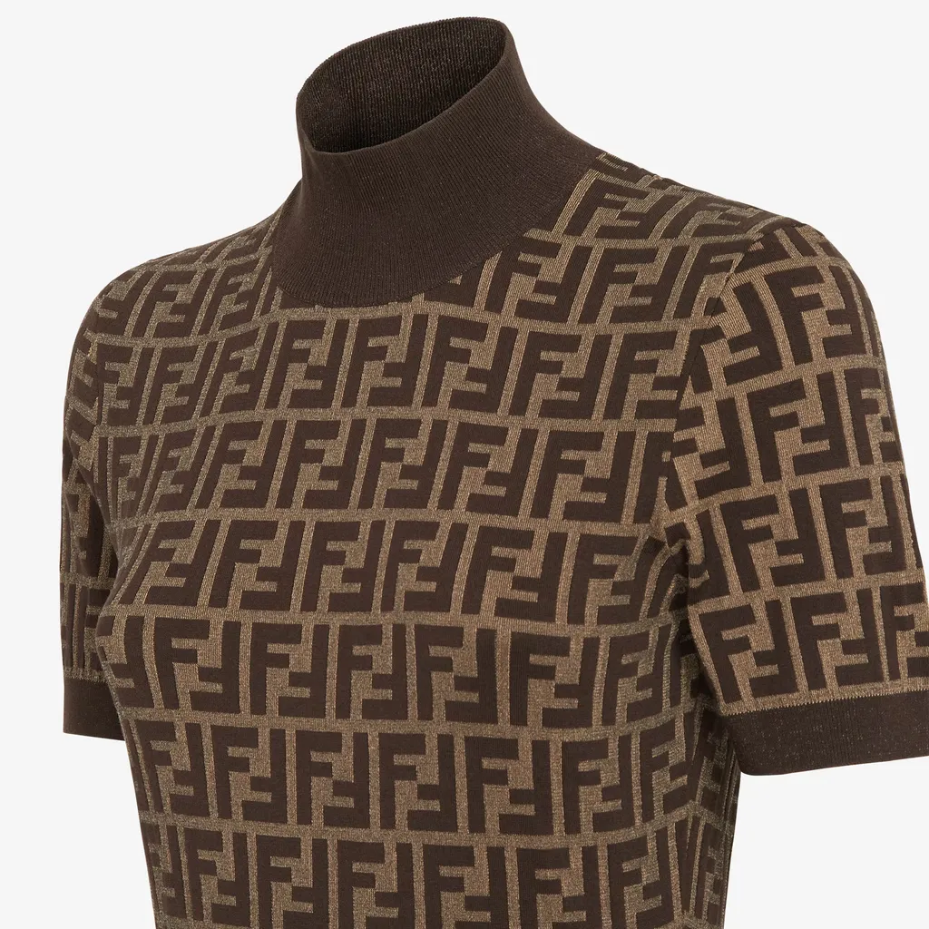 Ff Motif Knitted Midi Dress