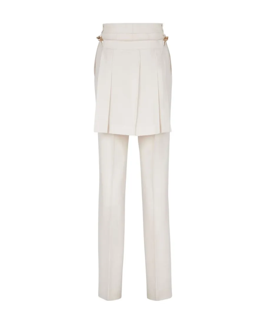 Pleated Detail Cigarette Trousers