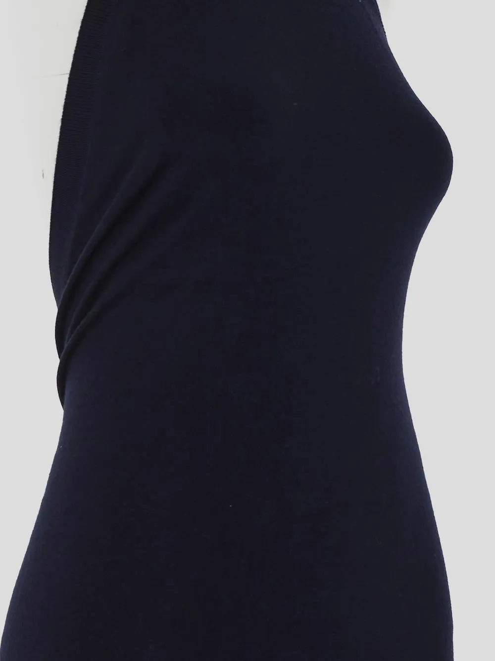 Open Back Asymmetric Knitted Maxi Dress