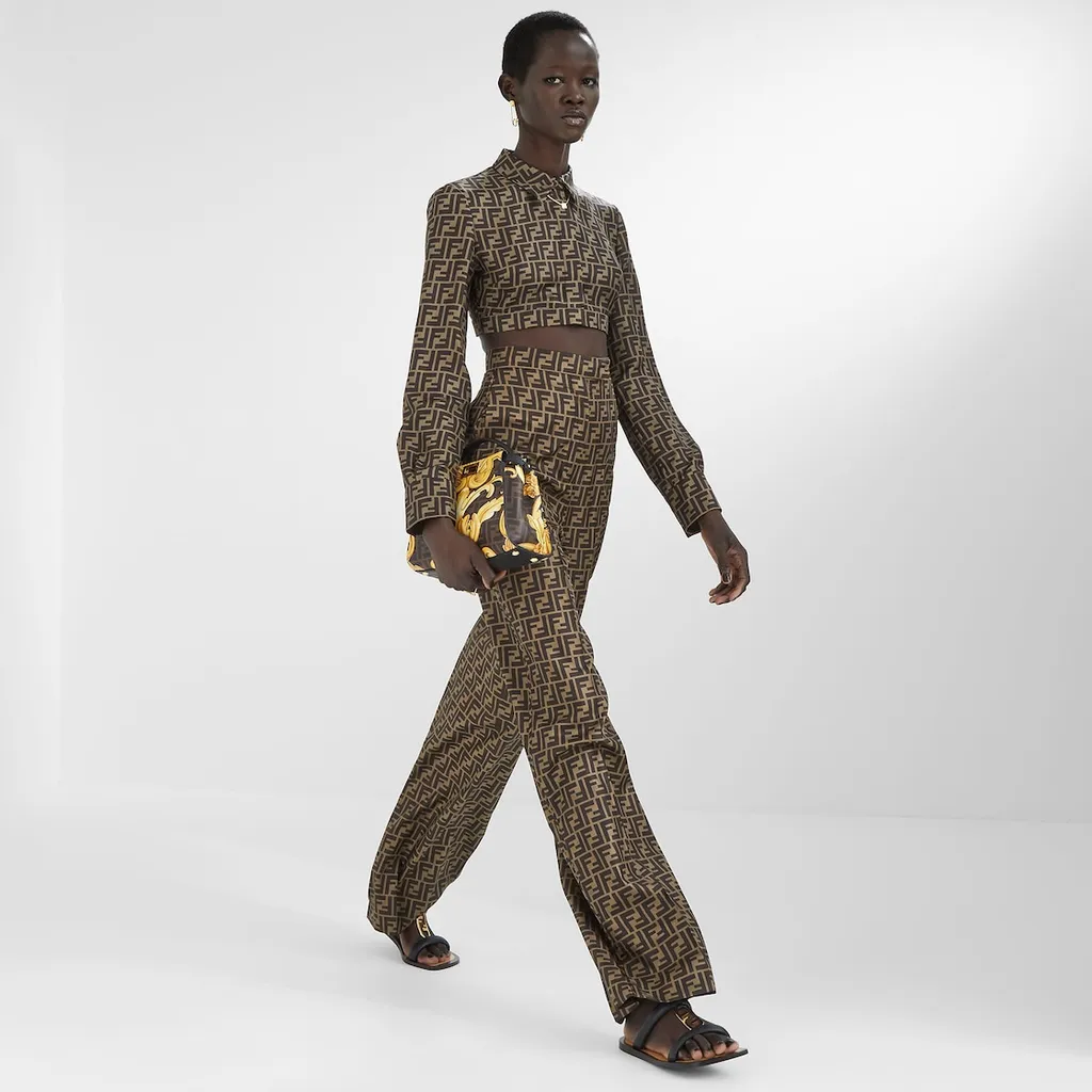 Allover Ff Printed Straight-Leg Pants