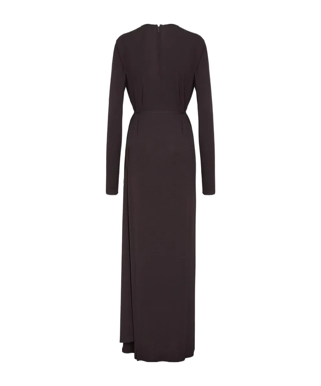 Front-Panel Long Sleeved Maxi Dress