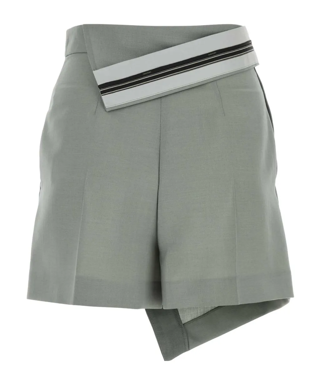 High-Waisted Asymmetrical Layered Shorts