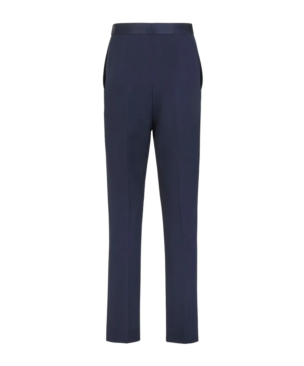 Trousers In Navy Blue Cady