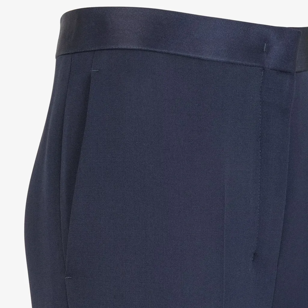 Trousers In Navy Blue Cady
