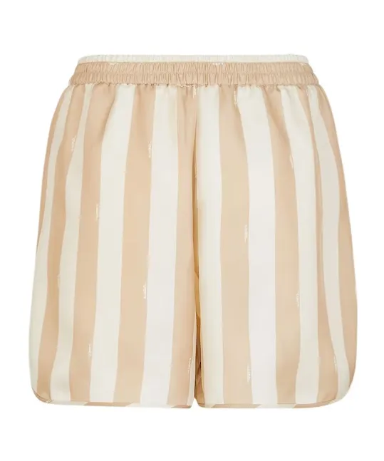 Elasticated Waistband Striped Shorts