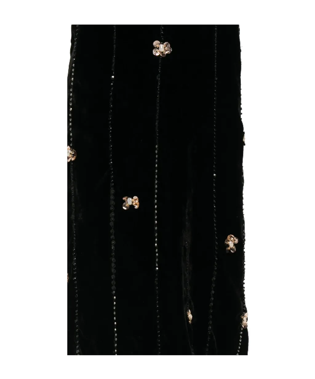 Embellished Wide-Leg Pants