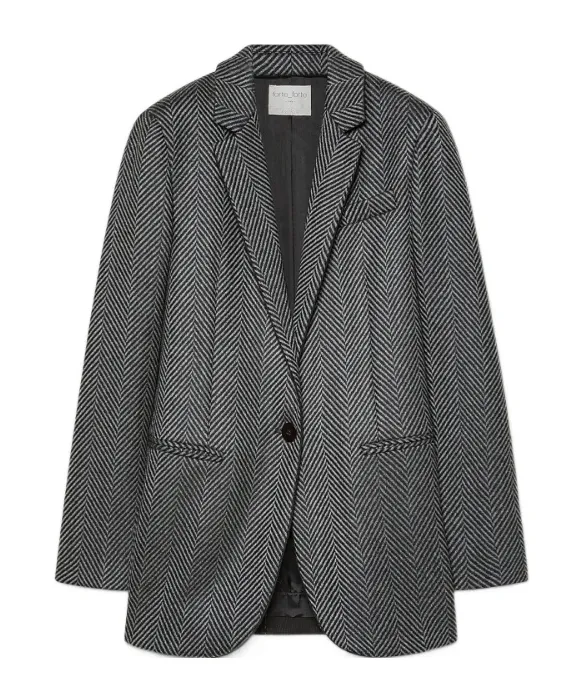 Wool Jacket With Chevron Patterning