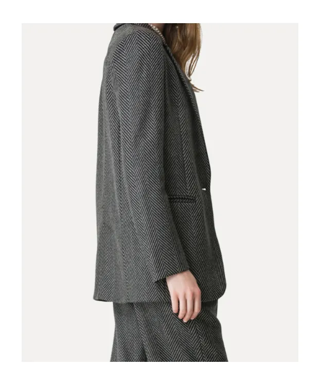 Wool Jacket With Chevron Patterning