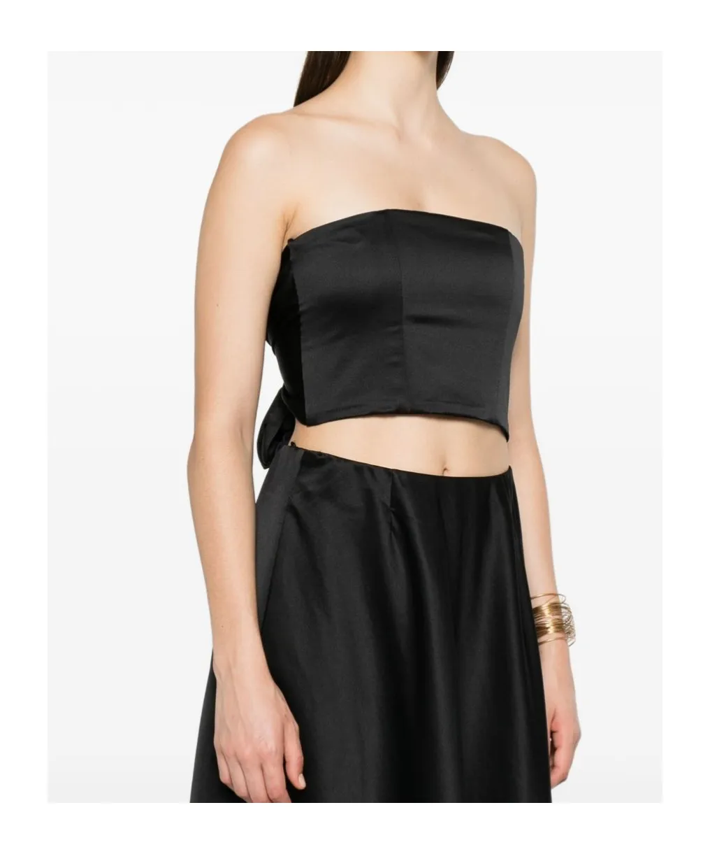 Tie-Fastening Bandeau Top