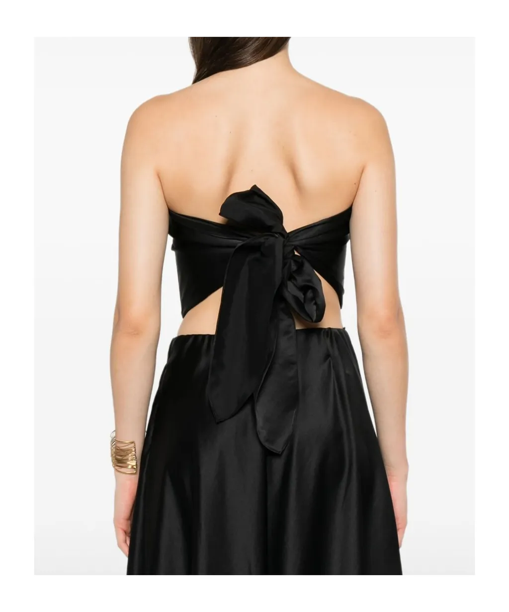 Tie-Fastening Bandeau Top