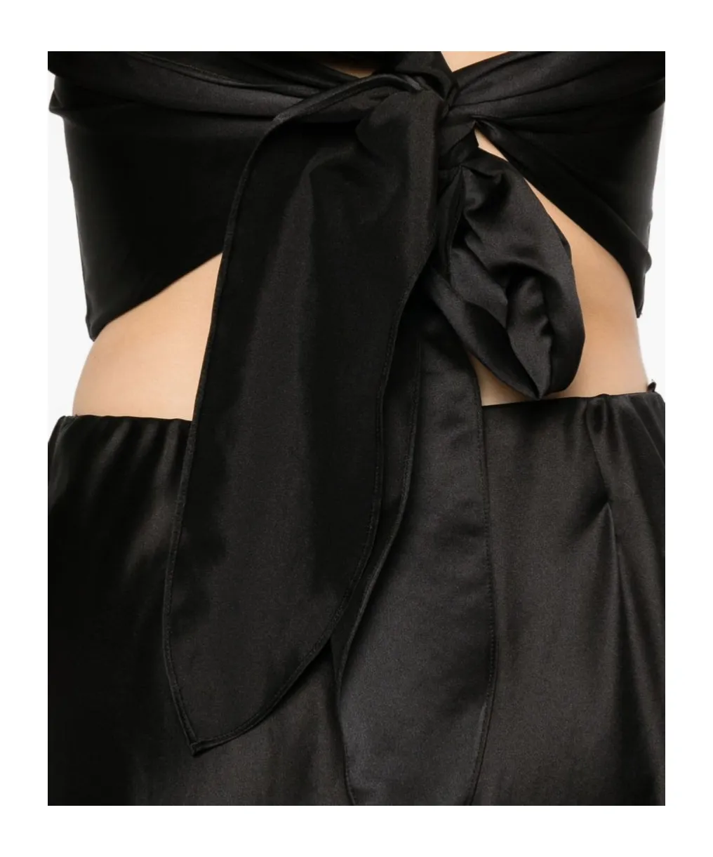 Tie-Fastening Bandeau Top