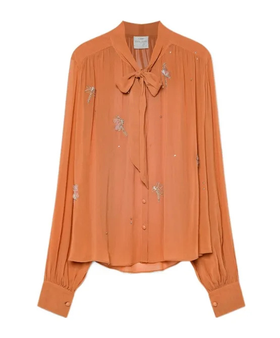 Shirt In Georgette With Embroidery Carrousel Des Sylphes