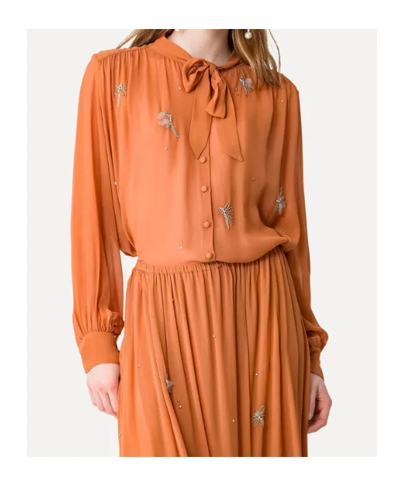 Shirt In Georgette With Embroidery Carrousel Des Sylphes