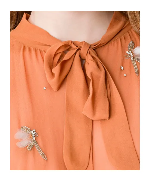 Shirt In Georgette With Embroidery Carrousel Des Sylphes