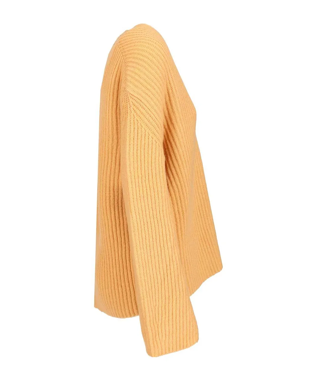 Wool Cashmere Half Cardigan Stitch Sweater