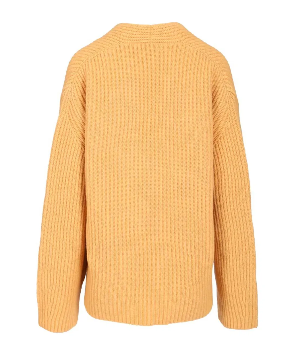 Wool Cashmere Half Cardigan Stitch Sweater