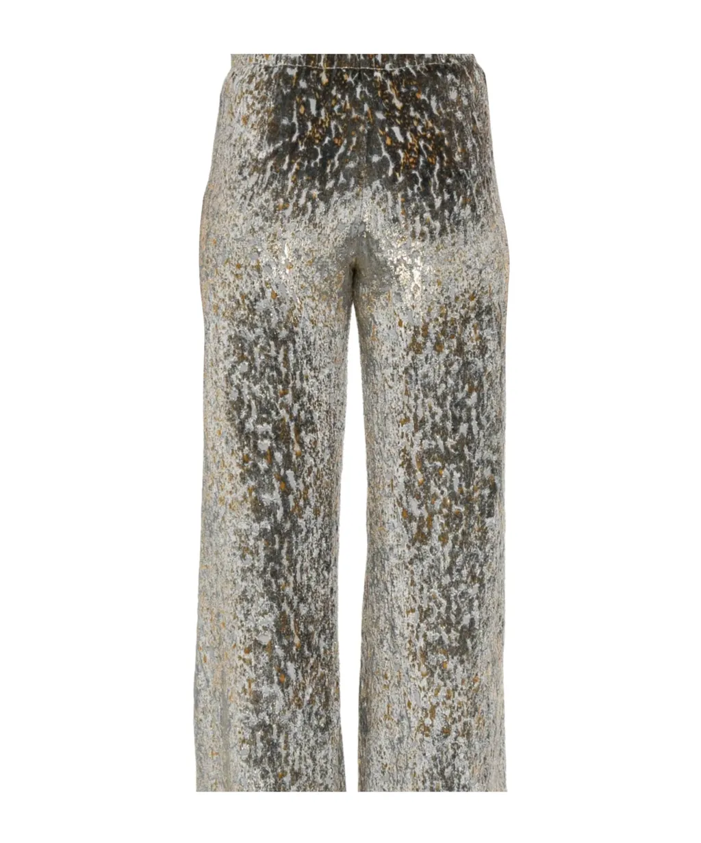 Textured Wide-Leg Pants