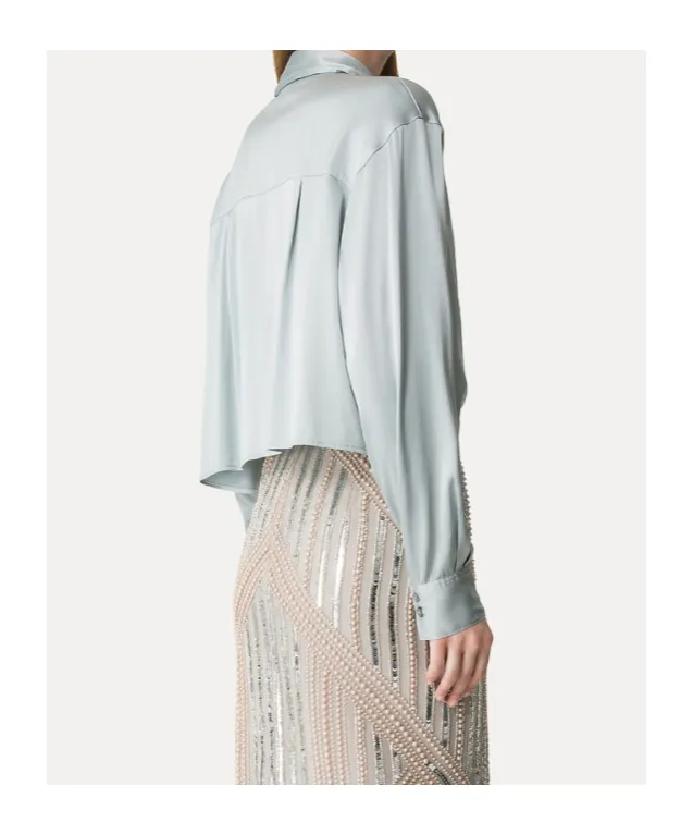 Satin Button-Up Top