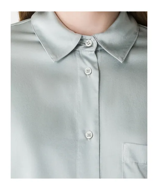 Satin Button-Up Top
