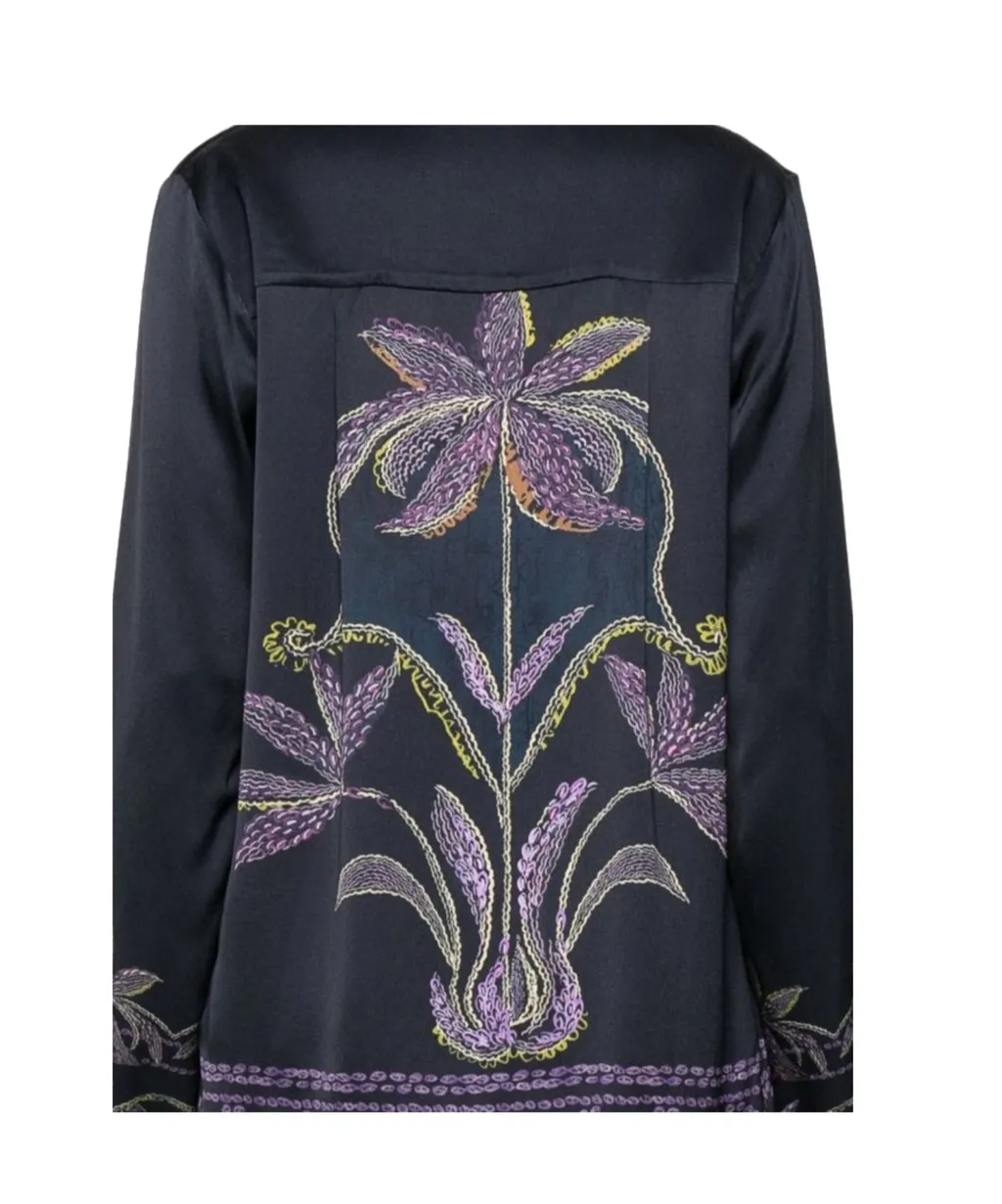 Embroidered Button-Up Top