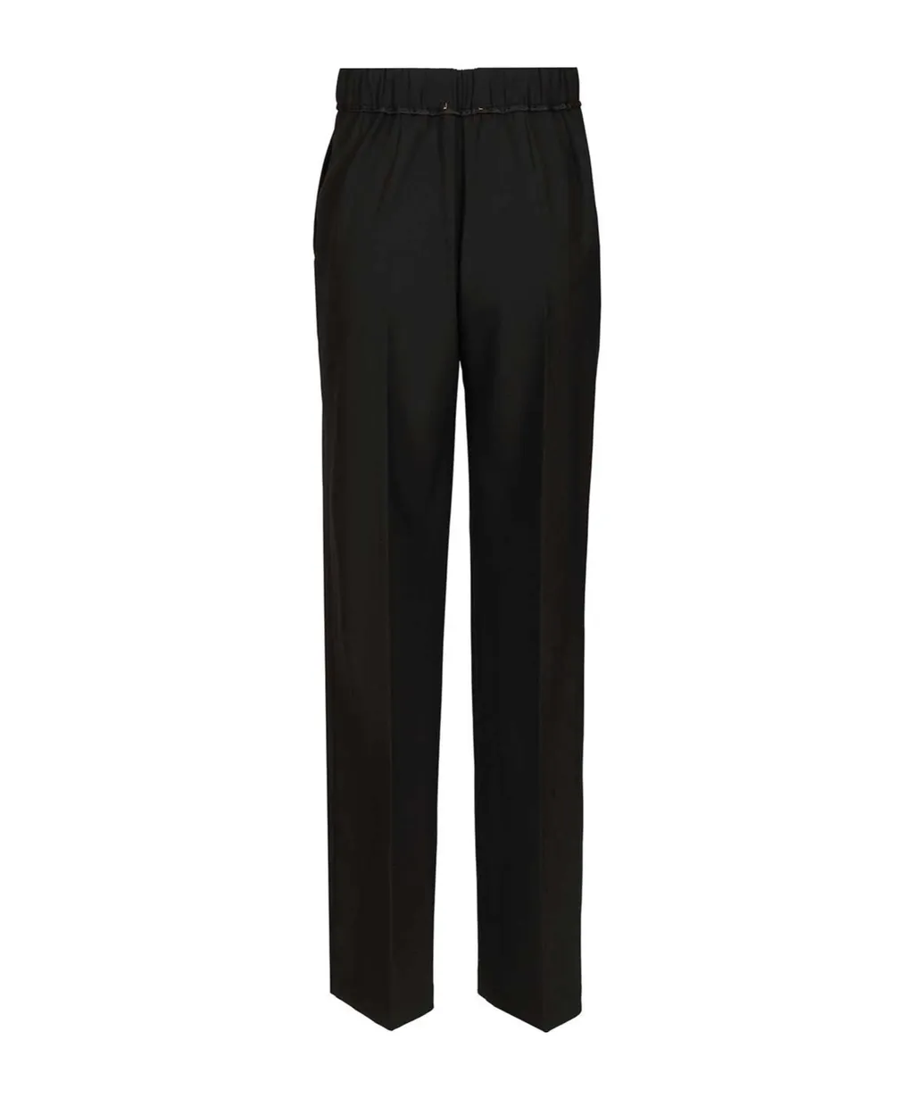 High-Waisted Elastic Pants