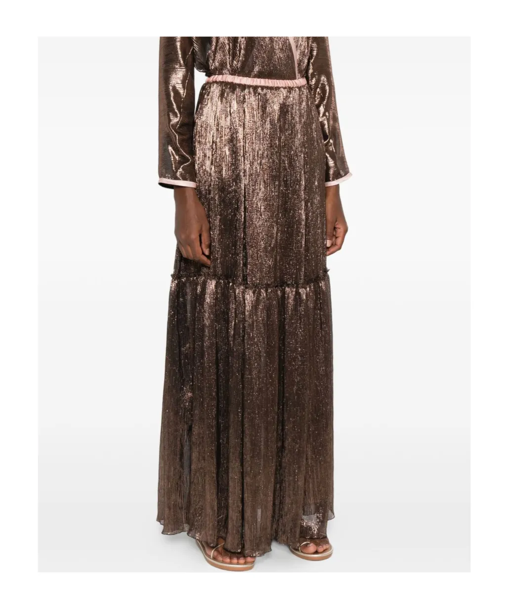 Tiered Lamé Skirt