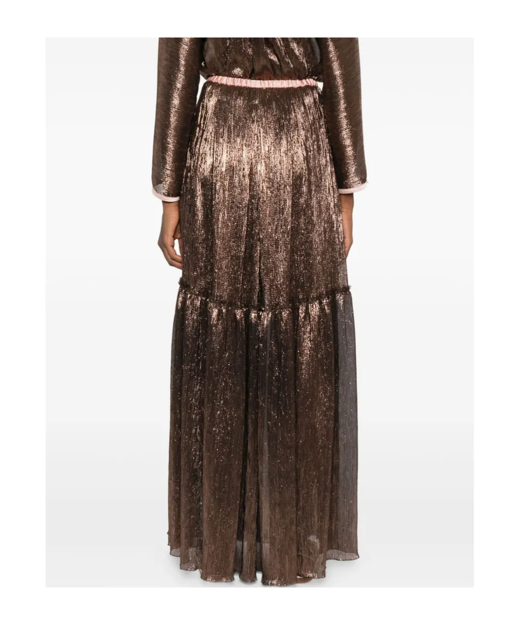 Tiered Lamé Skirt
