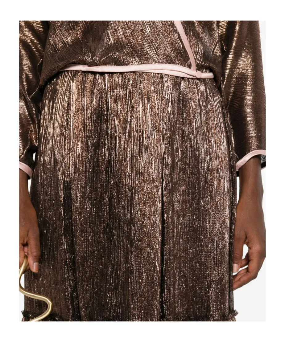 Tiered Lamé Skirt