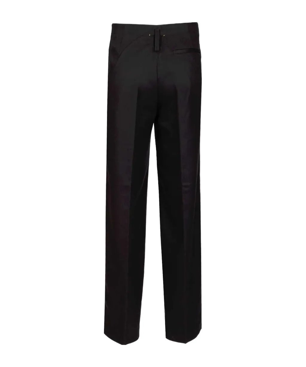 Zip-Fastening Wool Pants