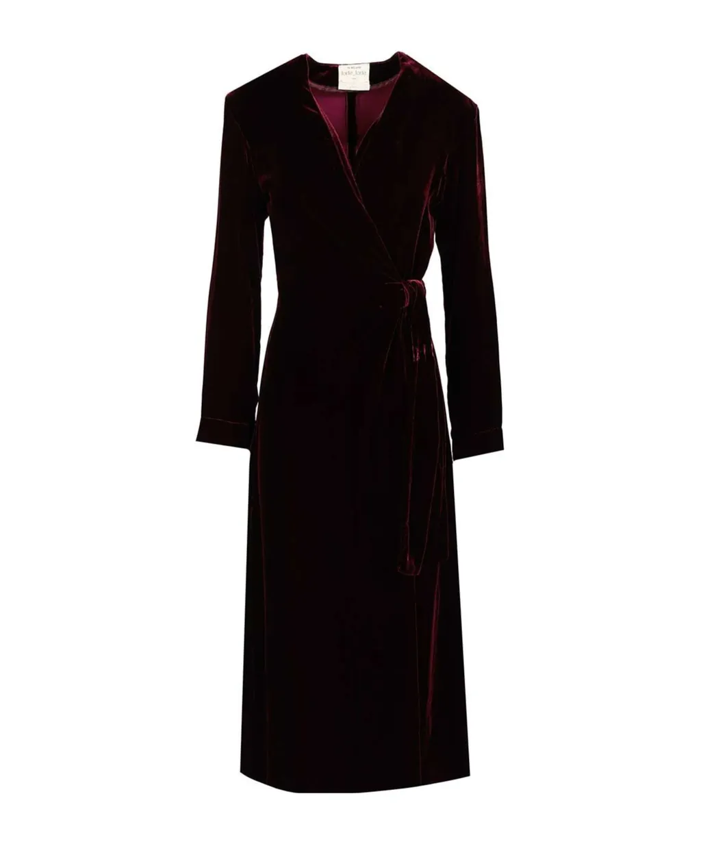 Velvet Crossover Midi Dress