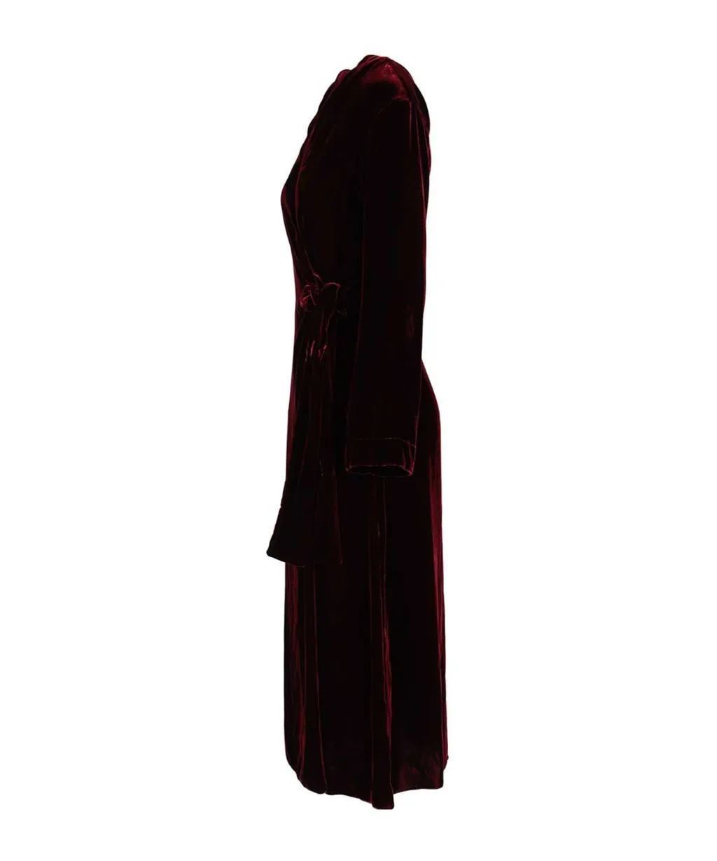 Velvet Crossover Midi Dress