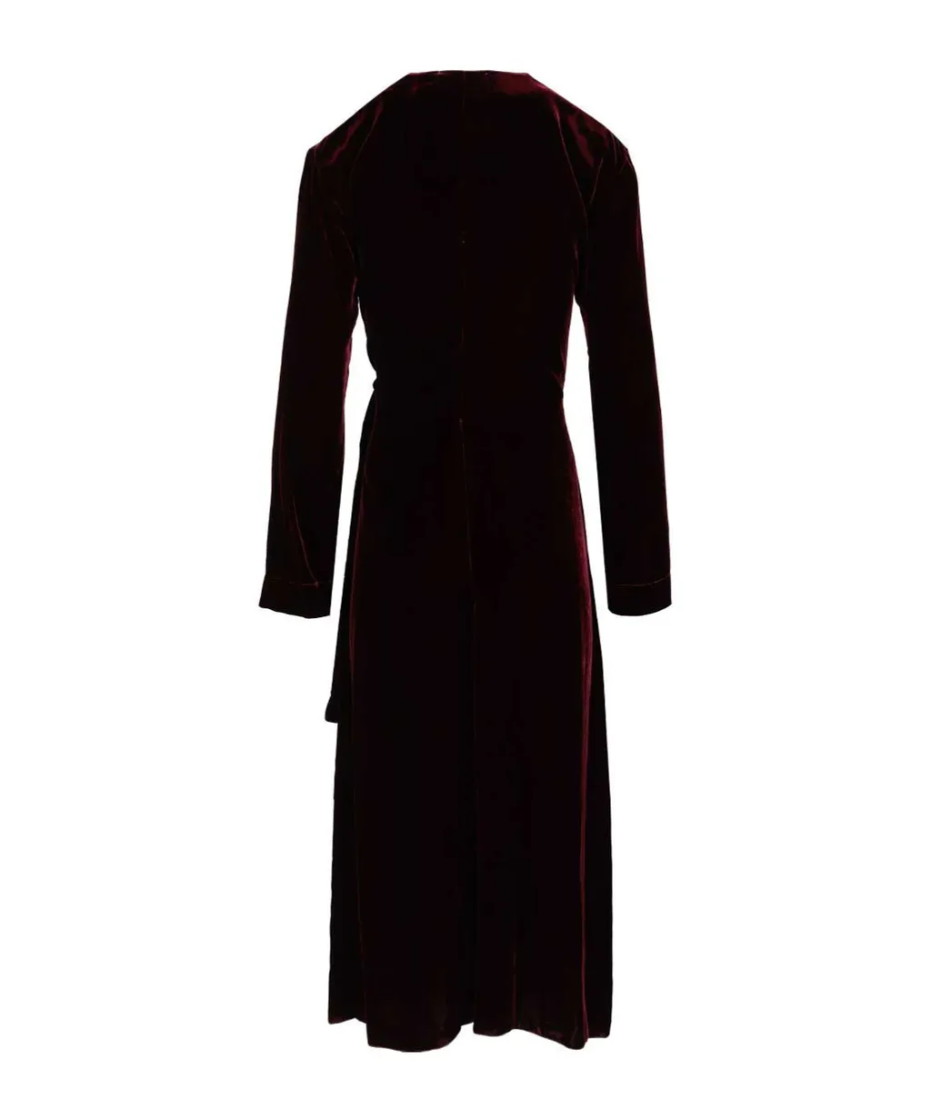 Velvet Crossover Midi Dress