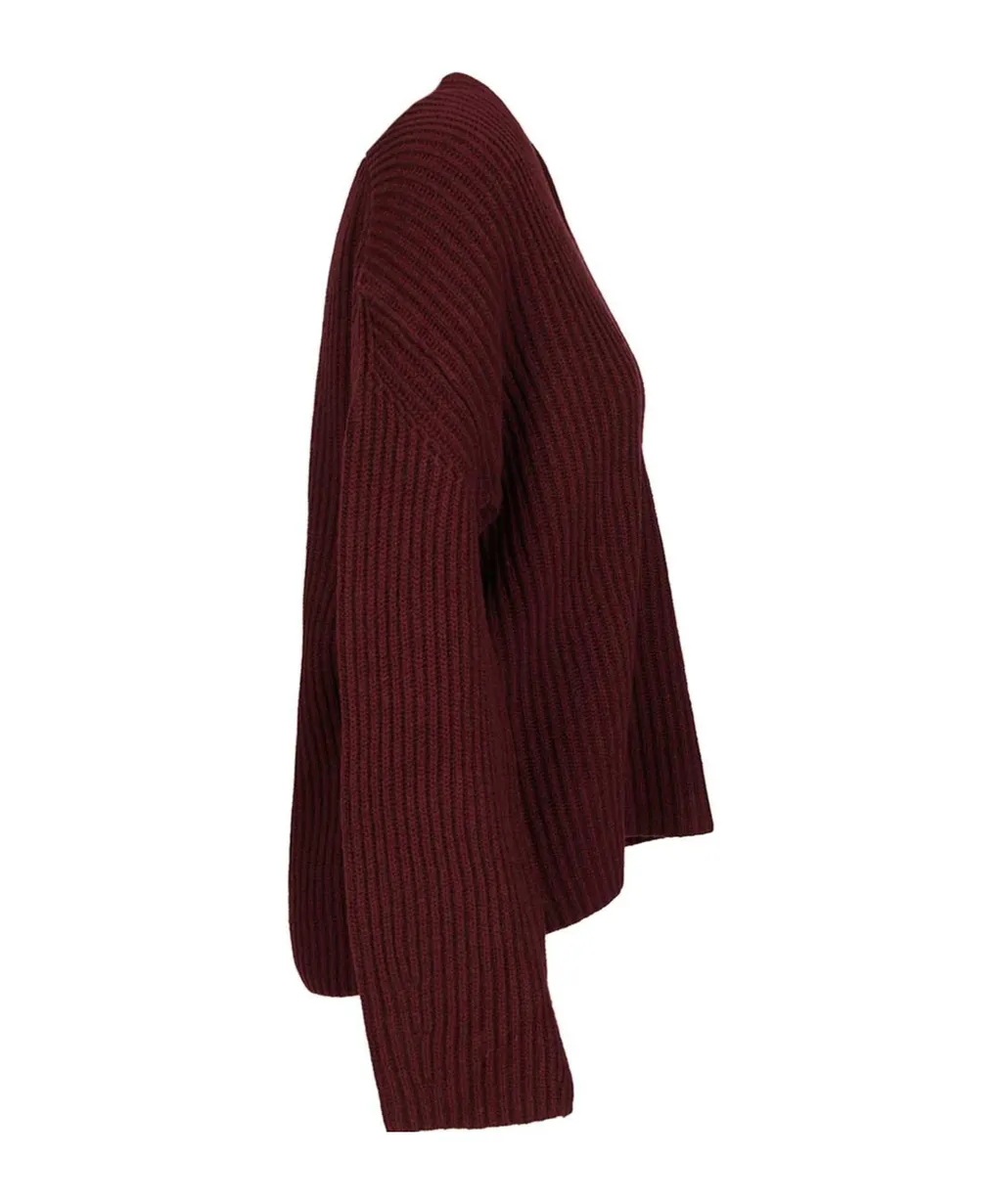 V-Neck Ribbed Knitwear