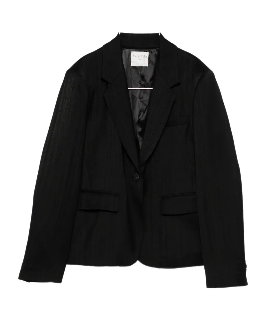 Pinstripe Single-Breasted Blazer