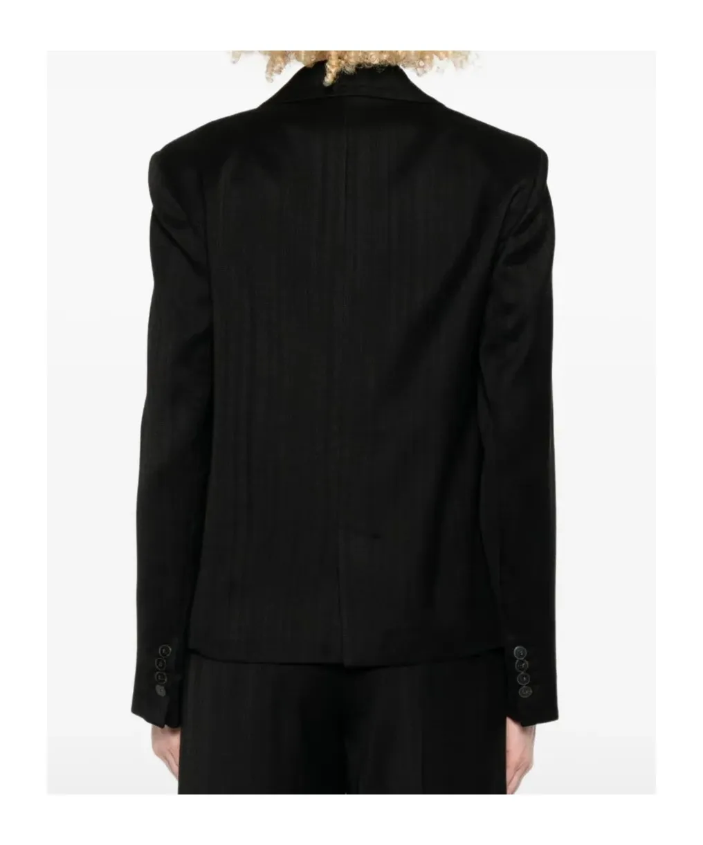 Pinstripe Single-Breasted Blazer