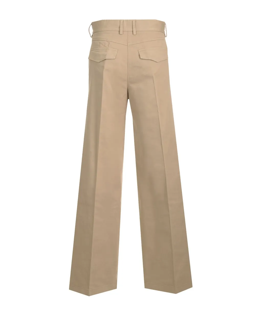 Soft Twill Wide Leg Trousers