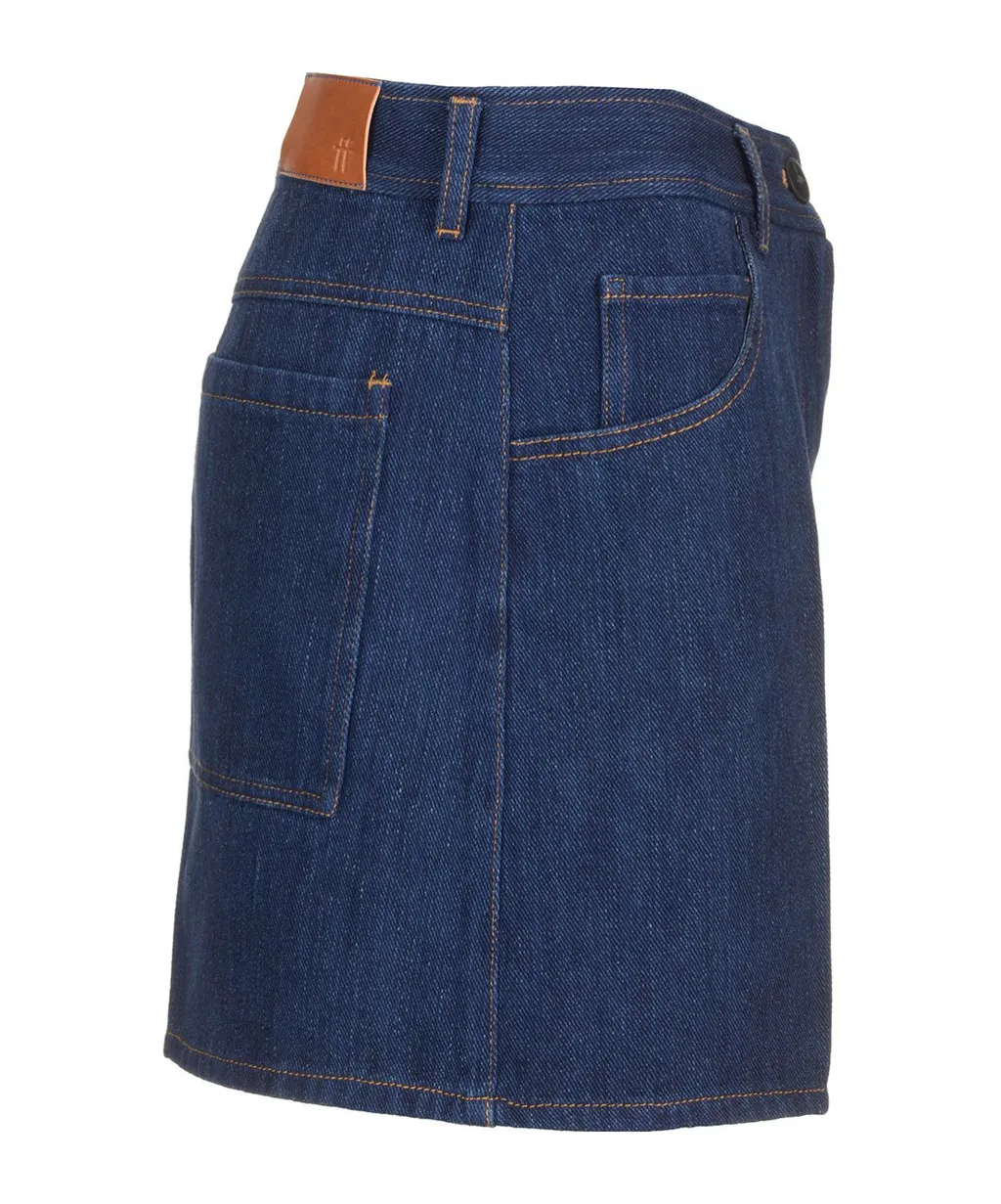 Belt-Loop Denim Shorts