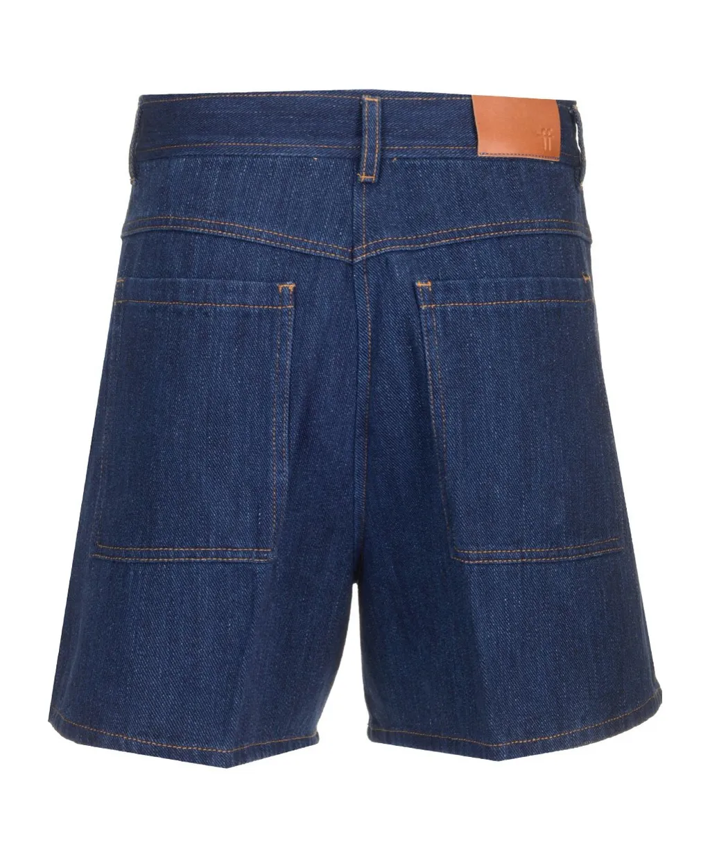 Belt-Loop Denim Shorts