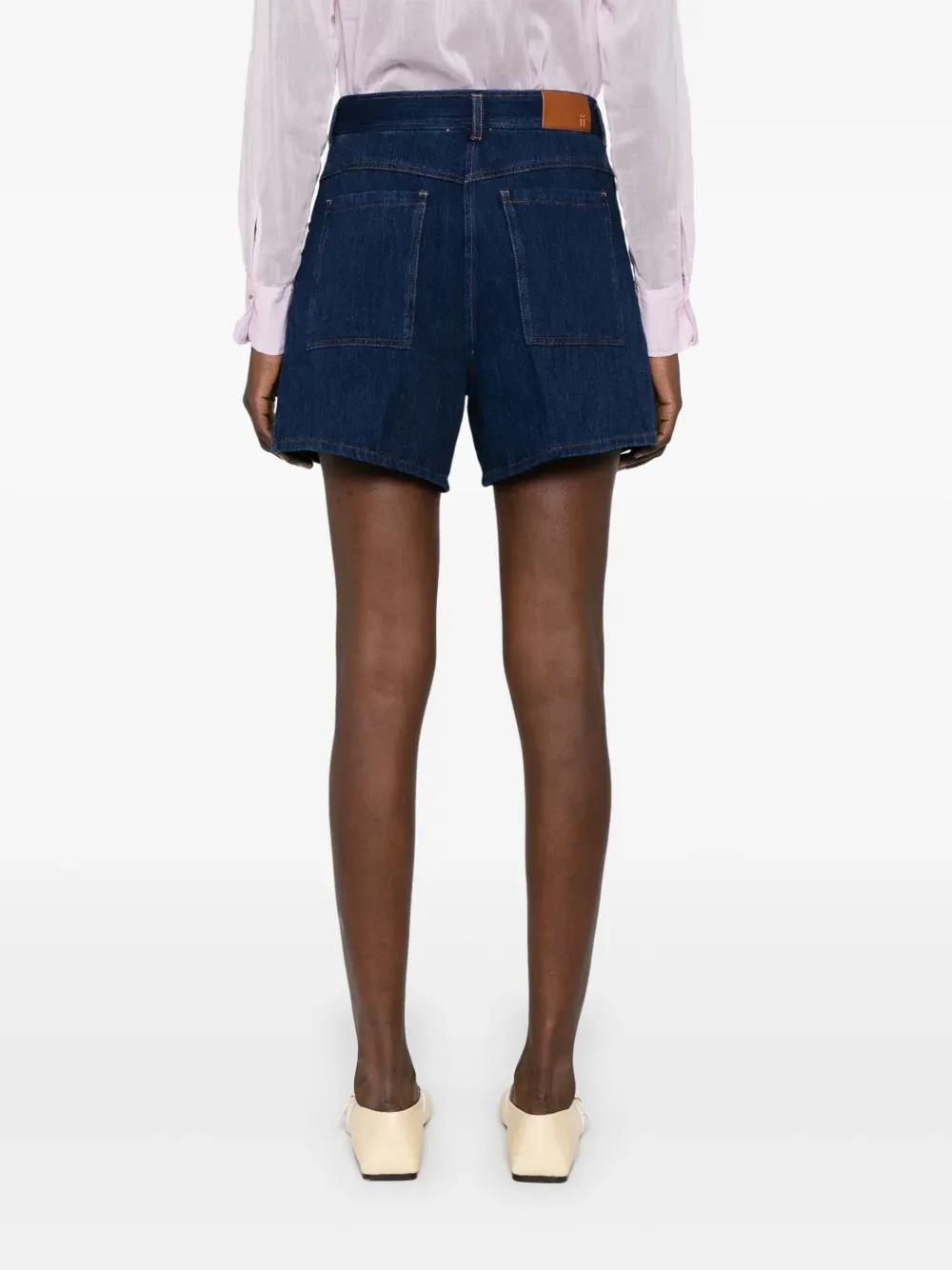 Belt-Loop Denim Shorts
