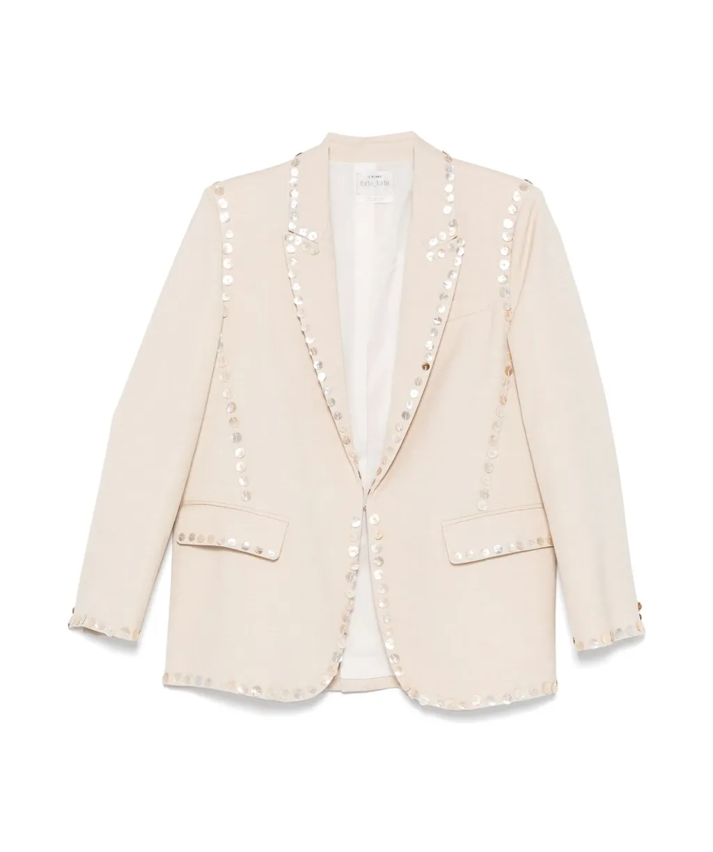Button-Embellished Blazer