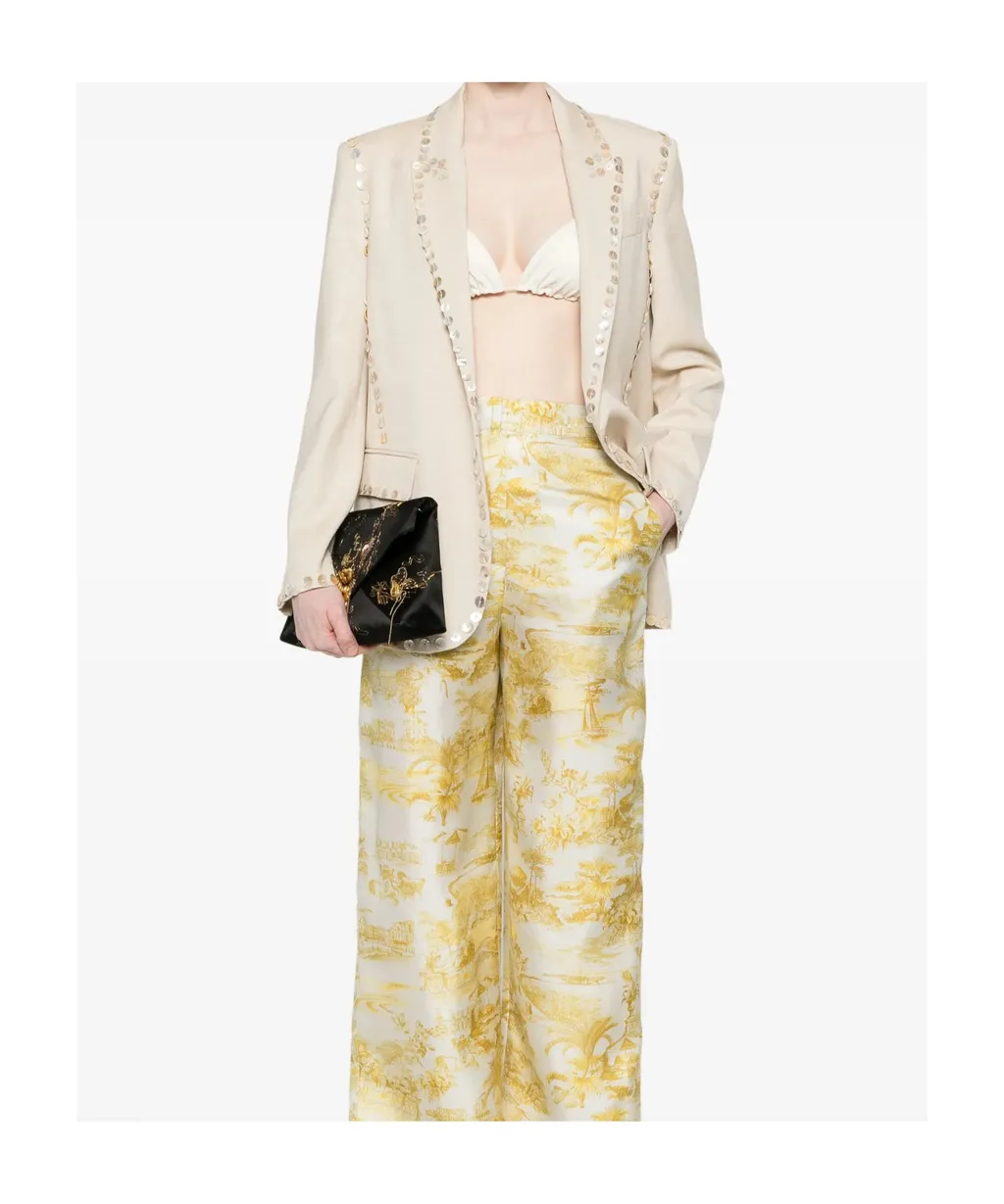 Button-Embellished Blazer