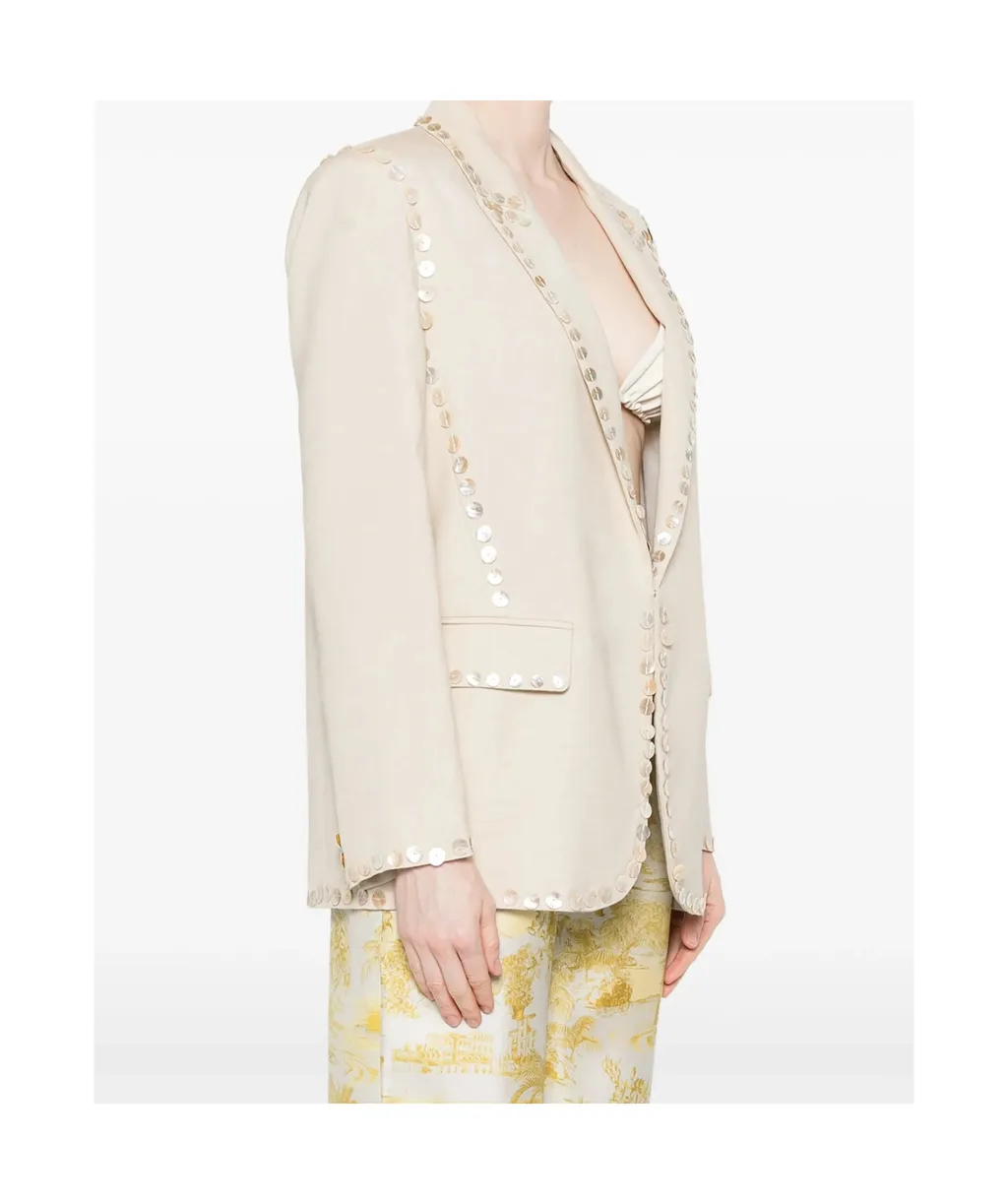 Button-Embellished Blazer