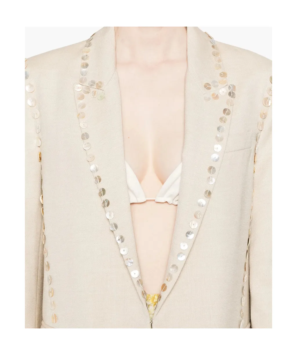 Button-Embellished Blazer