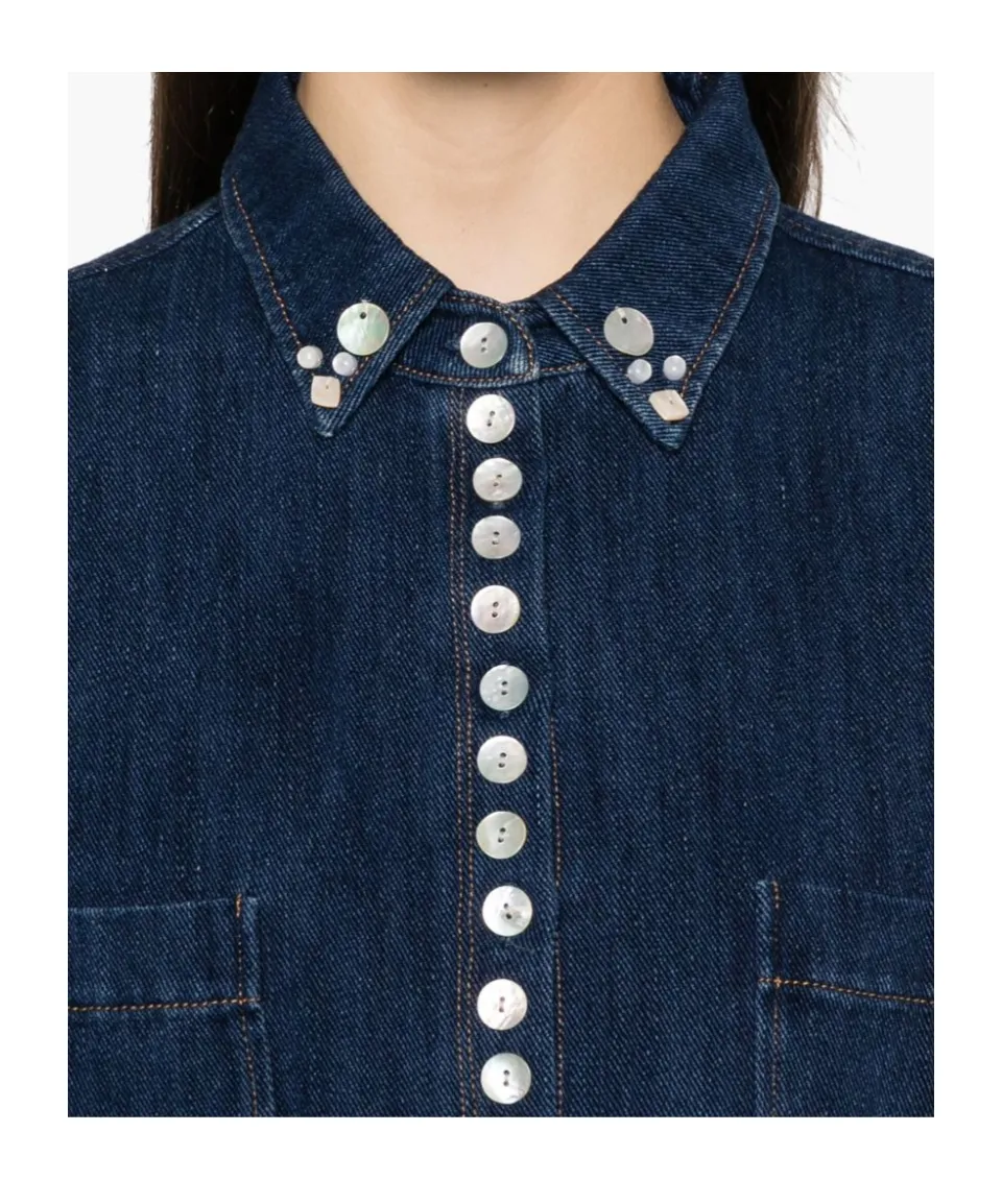 Long-Sleeved Denim Shirt