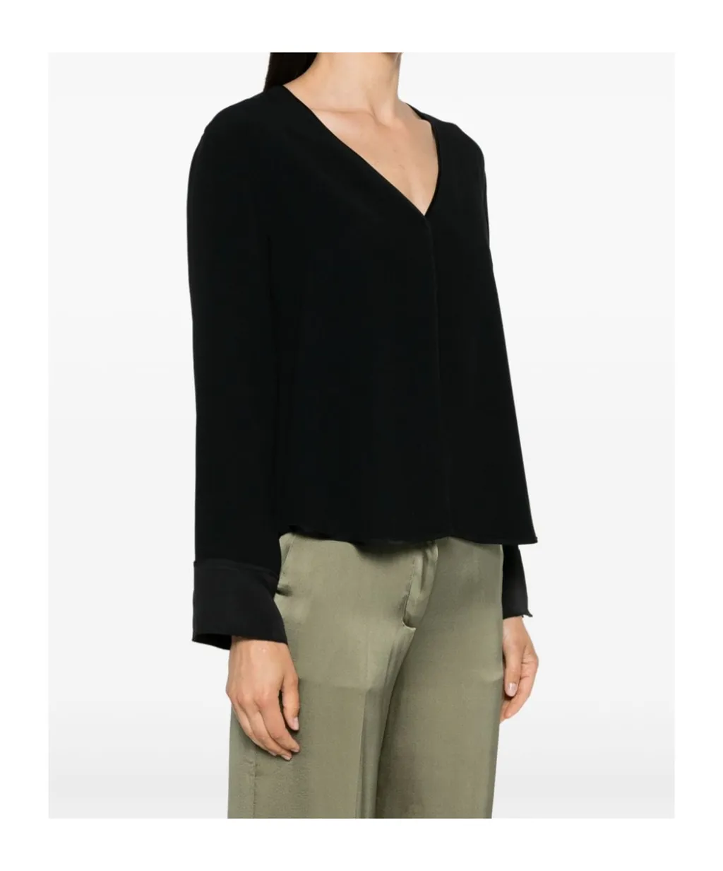 V-Neck Slit-Hem Sweater